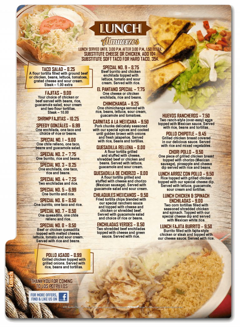 Checkout Our Excellent Menu Los Potrillos